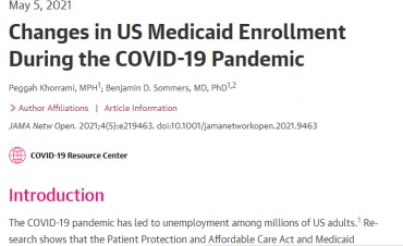 Changes in US Medicaid Enrollment During the COVID-19 Pandemic
