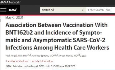 Association Between Vaccination With BNT162b2 and Incidence of Symptomatic and Asymptomatic SARS-CoV-2 Infections Among Health Care Workers