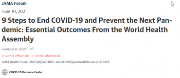9 bước để chấm dứt COVID-19 và ngăn chặn đại dịch tiếp theo: Kết quả cần thiết từ Đại hội đồng Y tế Thế giới