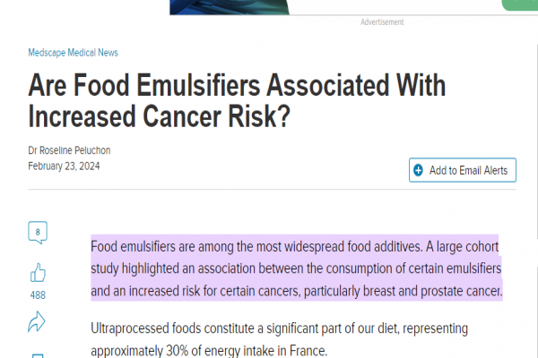 Are Food Emulsifiers Associated With Increased Cancer Risk?