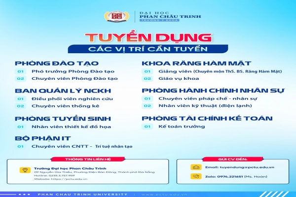 Viện - Trường Đại học Phan Châu Trinh tuyển dụng